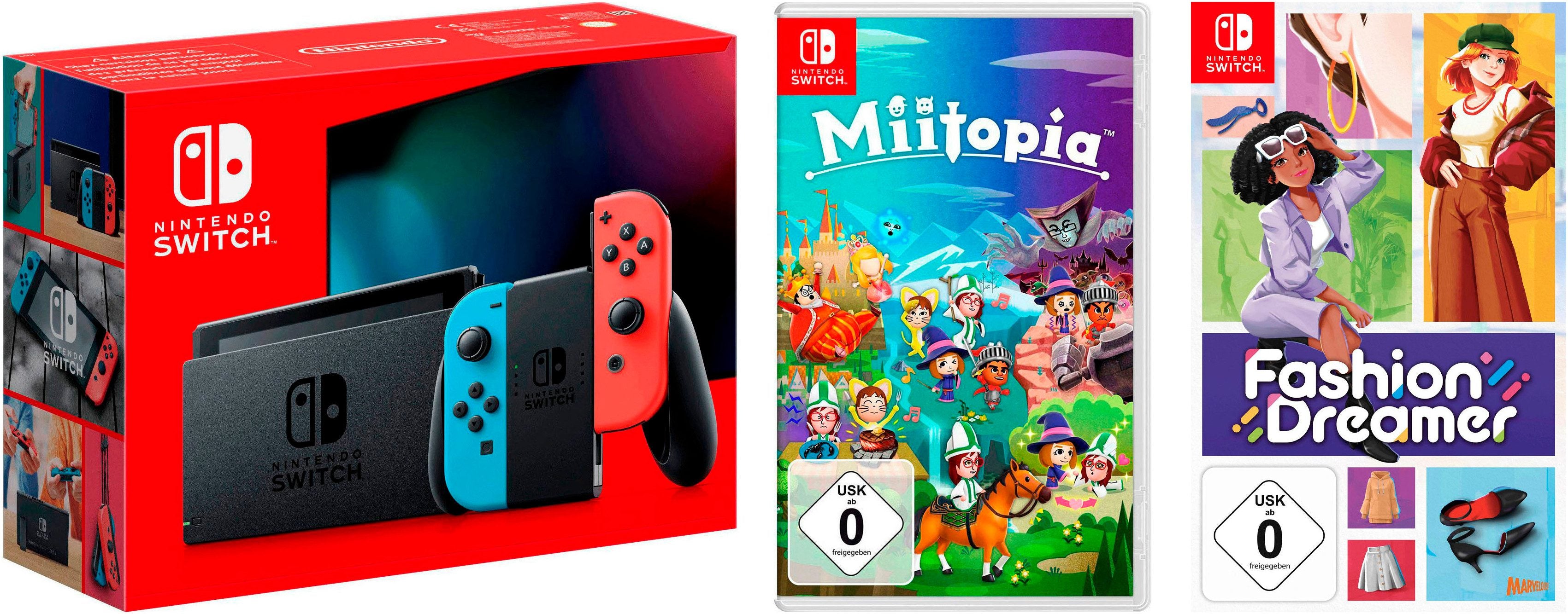 NINTENDO SWITCH Switch r/b inkl. Fashion Dreamer und Miitopia