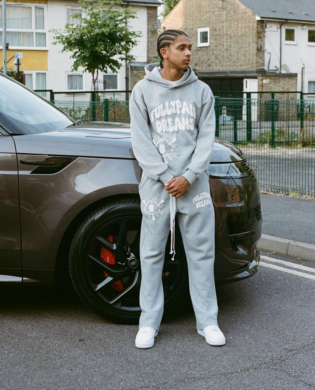 fully paid dreams hoodie grey/white