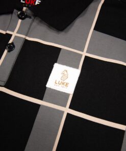 luke 1977 m741452 hadrians polo t shirt black & ecru