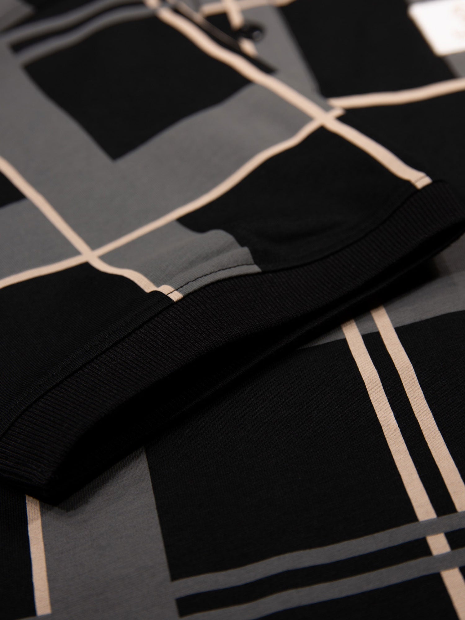 luke 1977 m741452 hadrians polo t shirt black & ecru