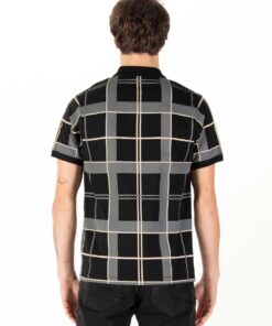 luke 1977 m741452 hadrians polo t shirt black & ecru