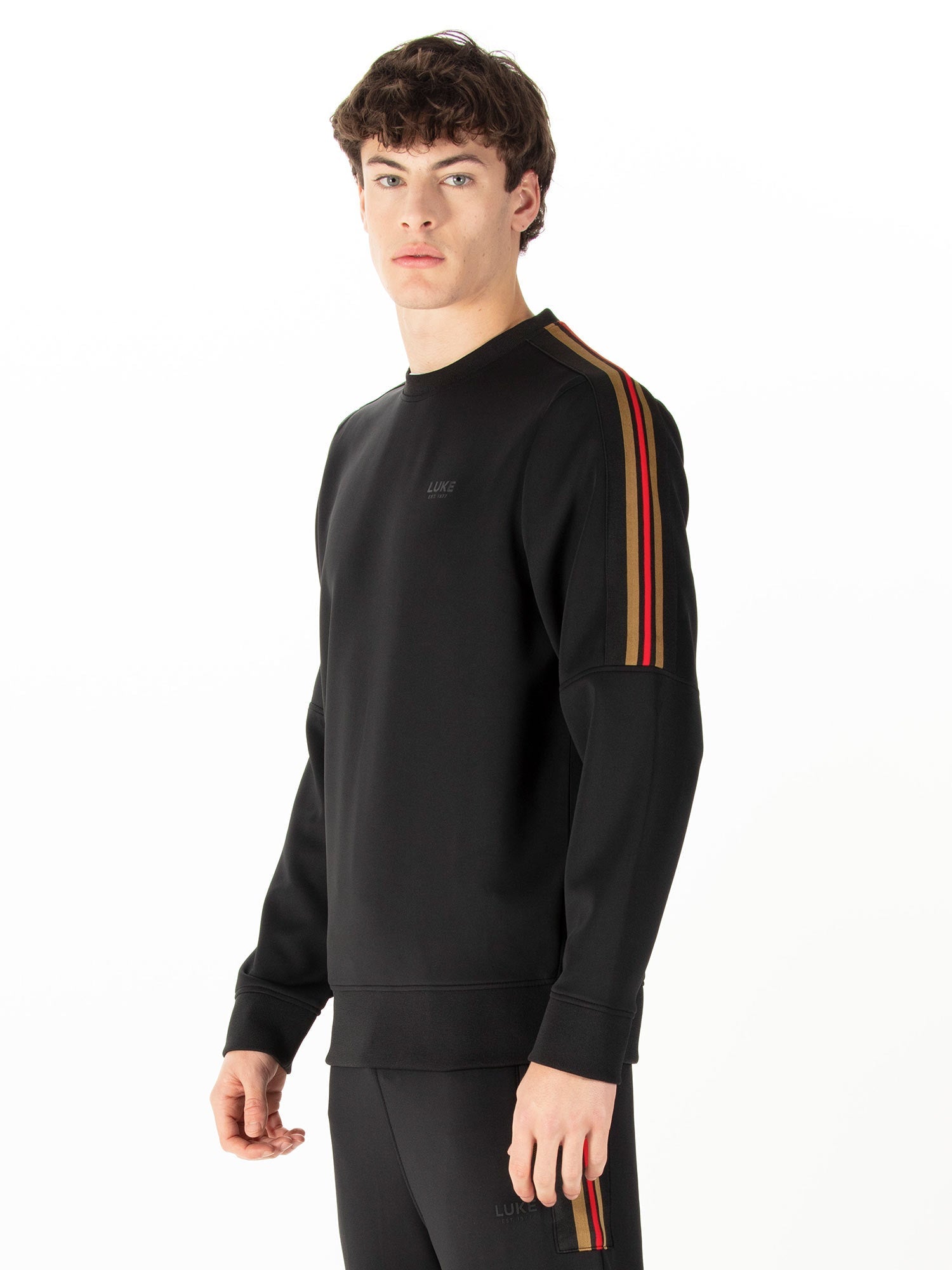 luke 1977 m790357 daintree colour block sweatshirt black