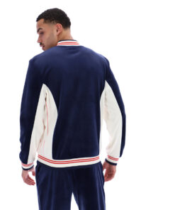 fila miguel velour track top 411 fila navy/gardenia/fila red
