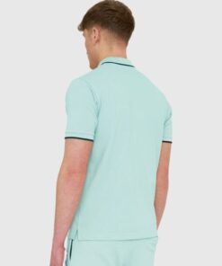 marshall artist tipped s/s polo aqua