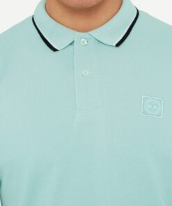 marshall artist tipped s/s polo aqua