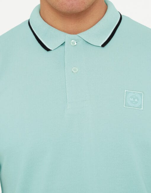 marshall artist tipped s/s polo aqua