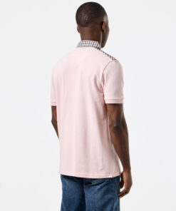 weekend offender costa mid check polo pale blush